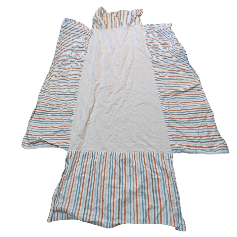 Land of Nod Crib Skirt Striped Organic Cotton